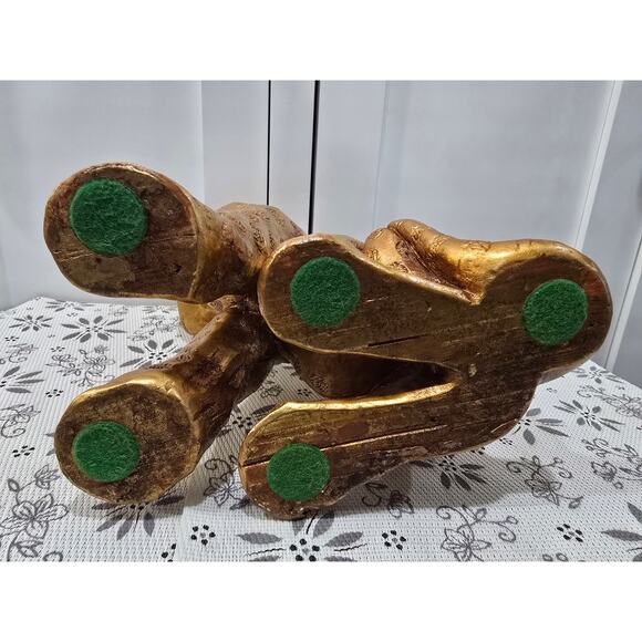 Vintage Gold Spotted Kitten / Cheetah Statue — Mid-Century Chalkware Collectible - Picture 13 of 15